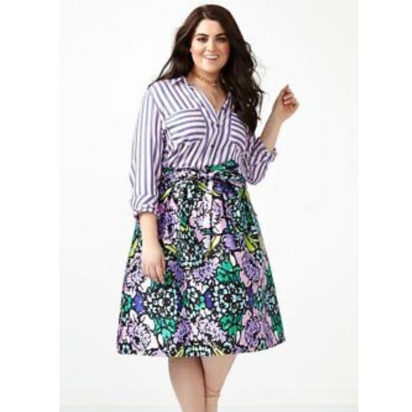 Melissa McCarthy 7 Striped Button down Blouse - Picture 8 of 8